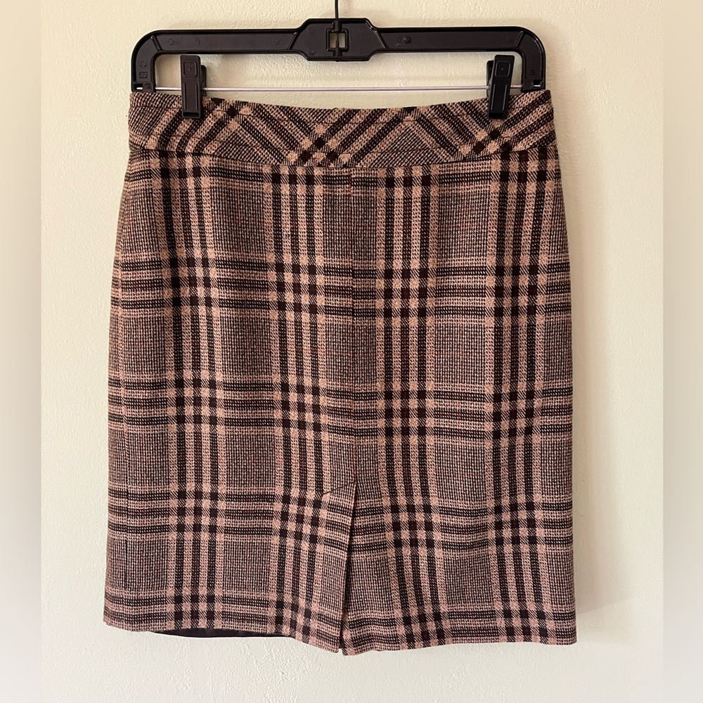 Ann Taylor Plaid Pencil Skirt in Brown and Black Women’s 2